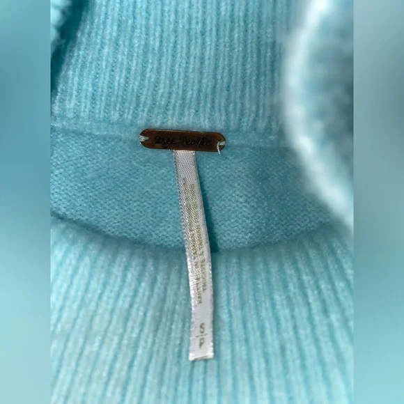 Free People AQUA BLUE After Glow mock neck sweater - Picture 7 of 7